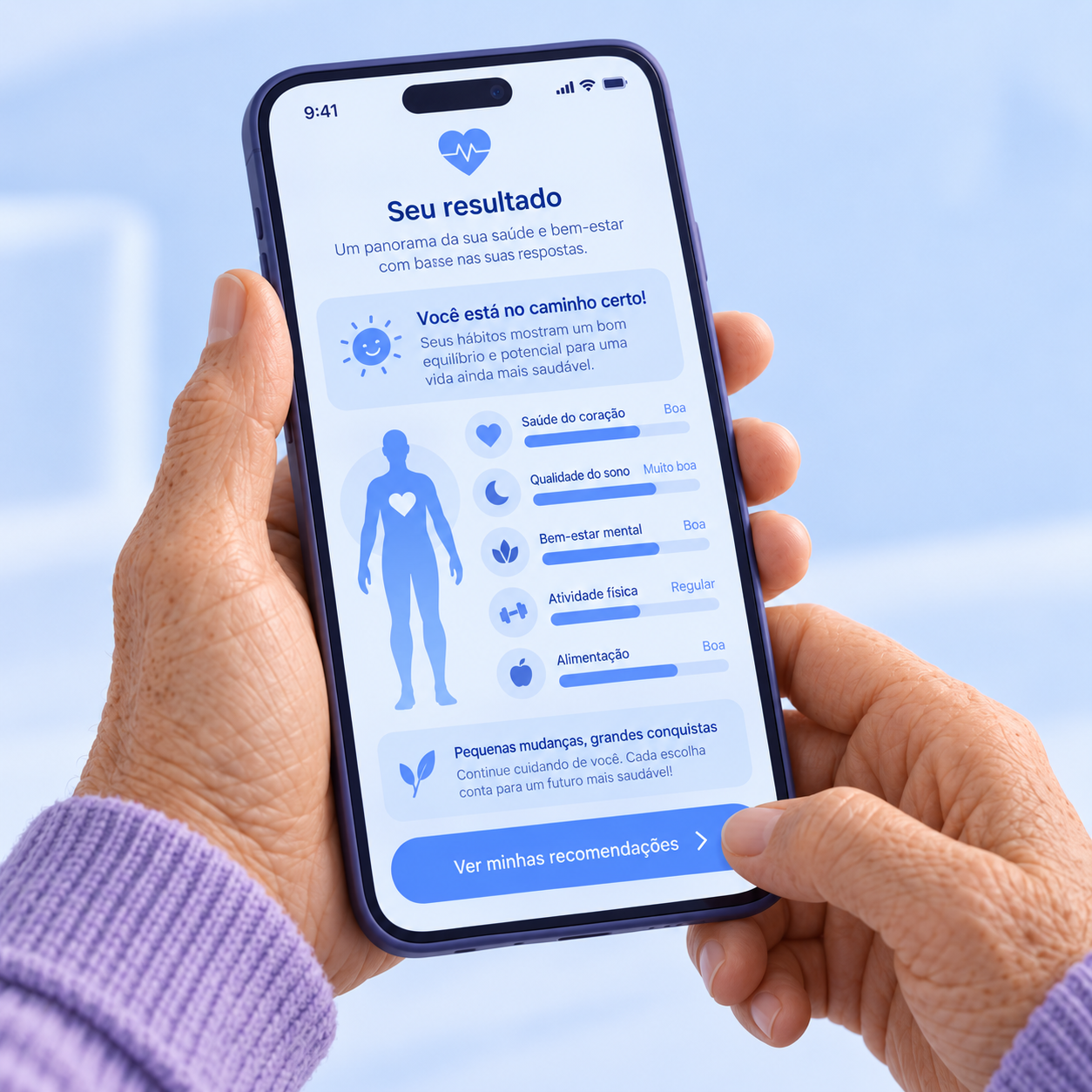 Longevidade: resultado personalizado, com o panorama de saúde